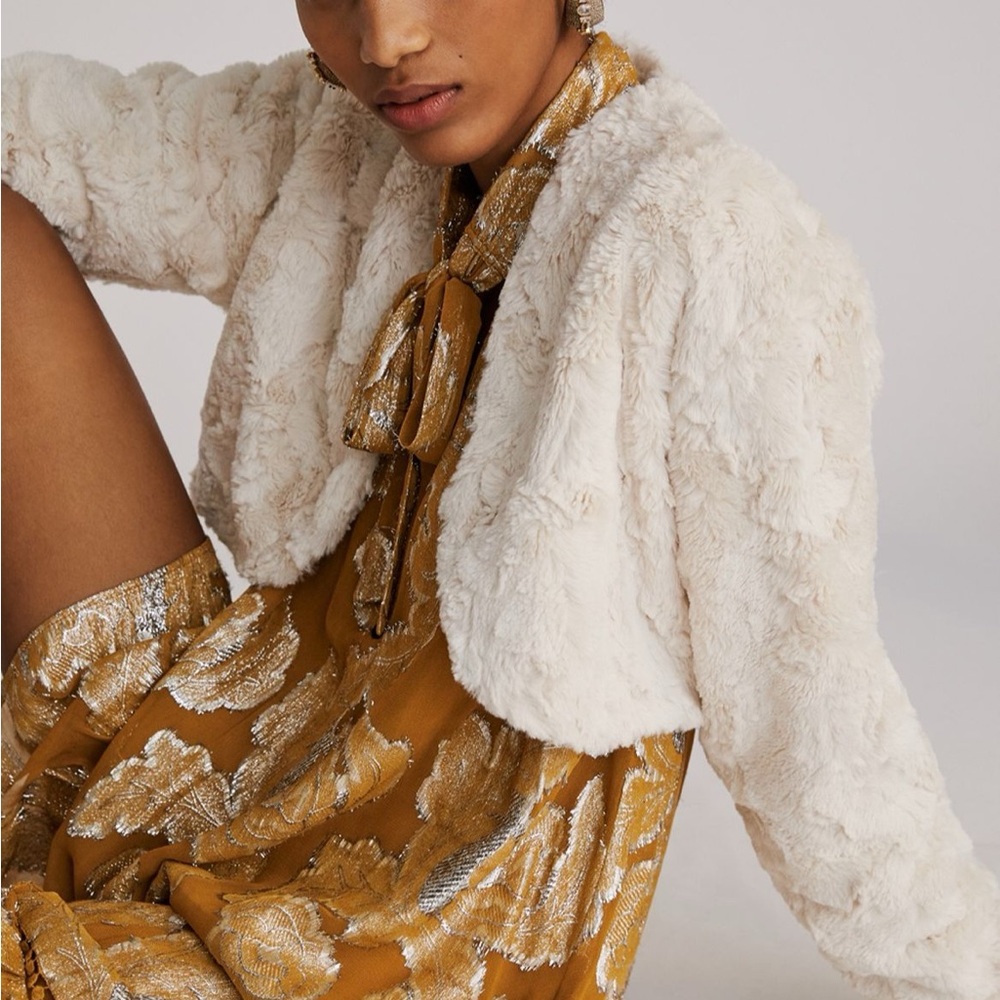 Maeve (by Anthropologie) faux fur shrug